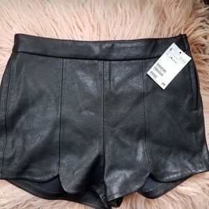 H&M Faux Leather Shorts